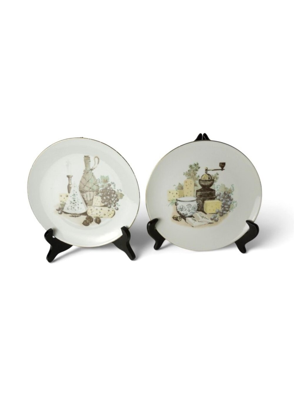 Vintage Kahla GDR Cheese Wine Plates Set 2 Germany Rustic Decor 7.5"
